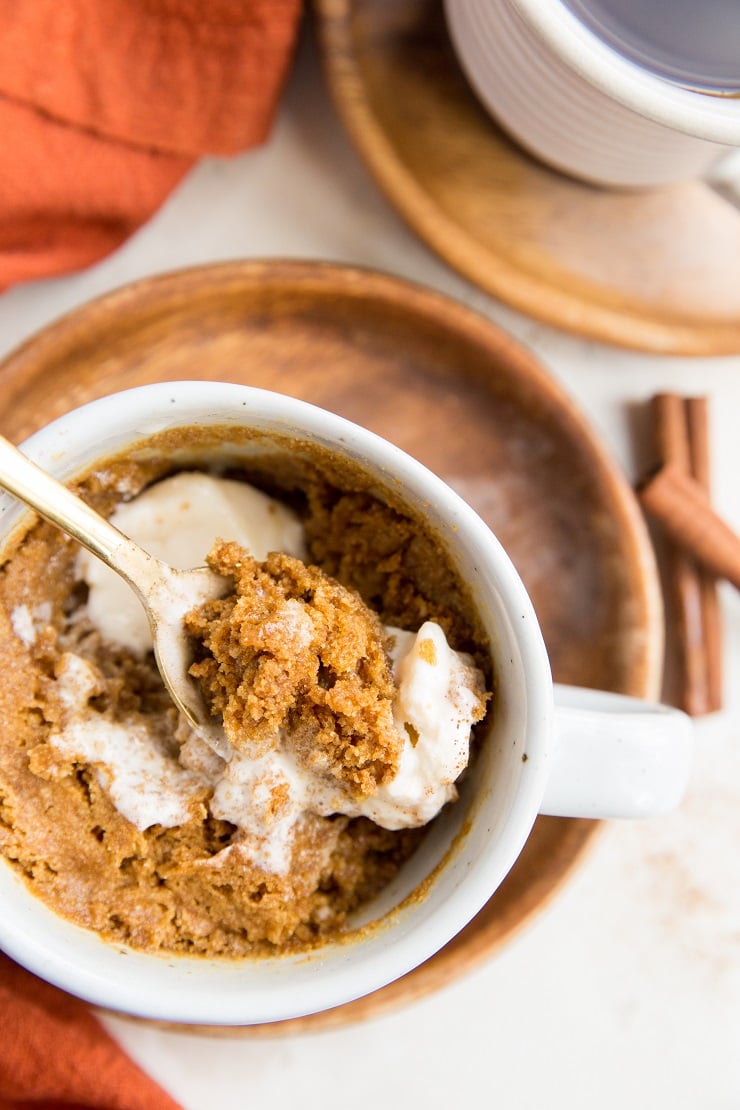 Grain-Free Gingerbread Mug Cake - gluten-free, paleo, dairy-free, refined sugar-free mug cake recipe