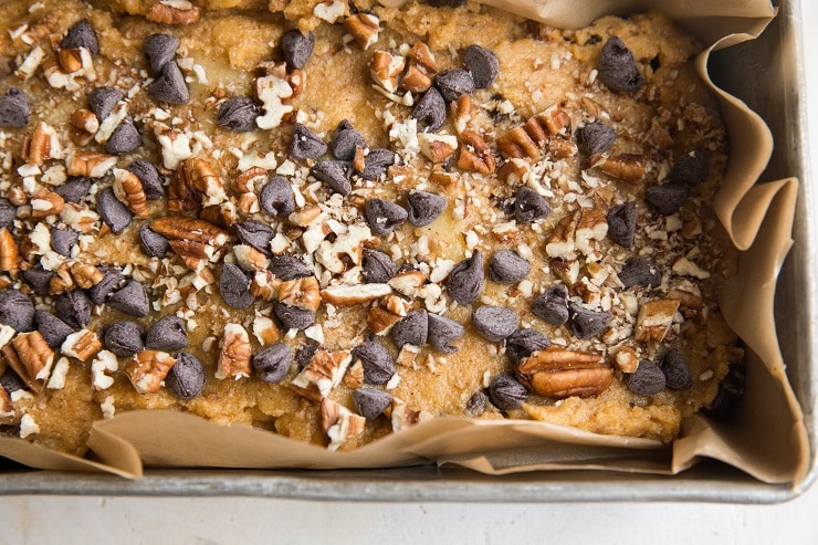 Transfer the banana bread batter to a loaf pan