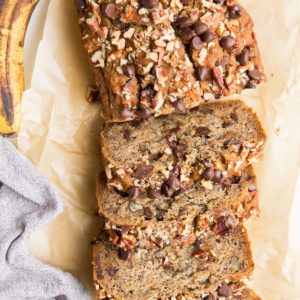 Vegan Gluten-Free Banana Bread - dairy-free, gluten-free, delicious egg-free banana bread with chocolate chips and pecans. An amazing, flavorful treat!