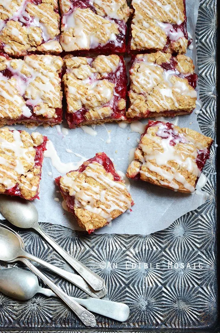 Cranberry Oat Jam Bars from An Edible Mosaic