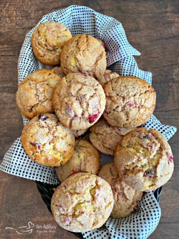 Cranberry Orange Muffins using leftover cranberry sauce