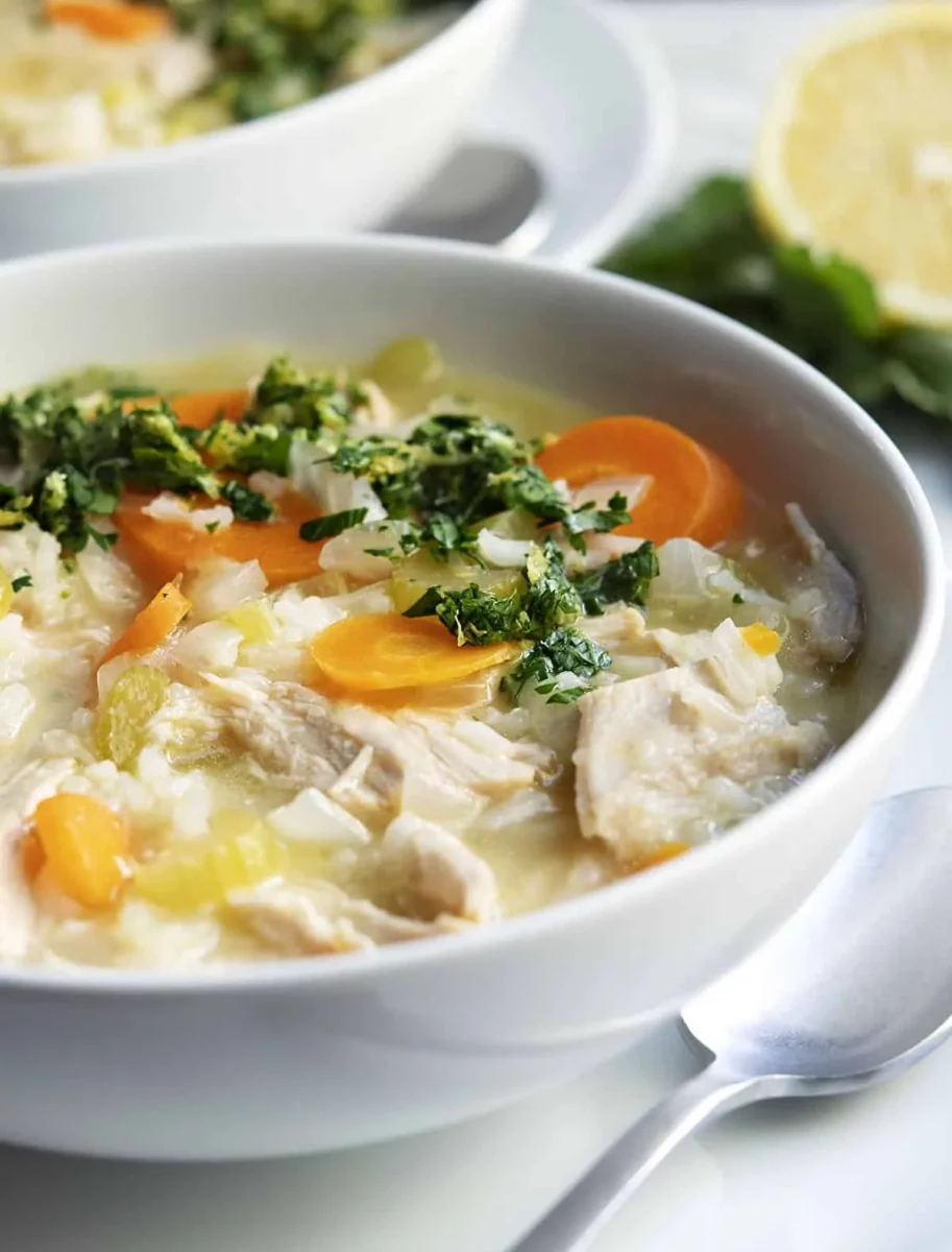 Warming and light, Turkey and Rice Soup is a wonderful way to enjoy leftover turkey. Tender turkey, vegetables and rice are swirled in a savory broth and finished with a splash of fresh lemon juice and a bright blend of parsley, lemon zest, and garlic. A welcome and restorative meal after days of decadent eating.