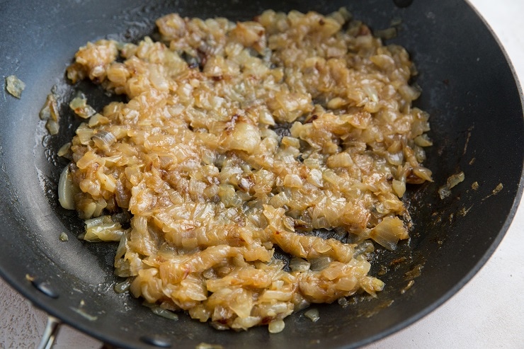 Caramelized onions in a skillet