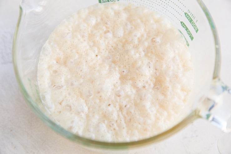 Activate the yeast in the coconut milk, pineapple juice and honey
