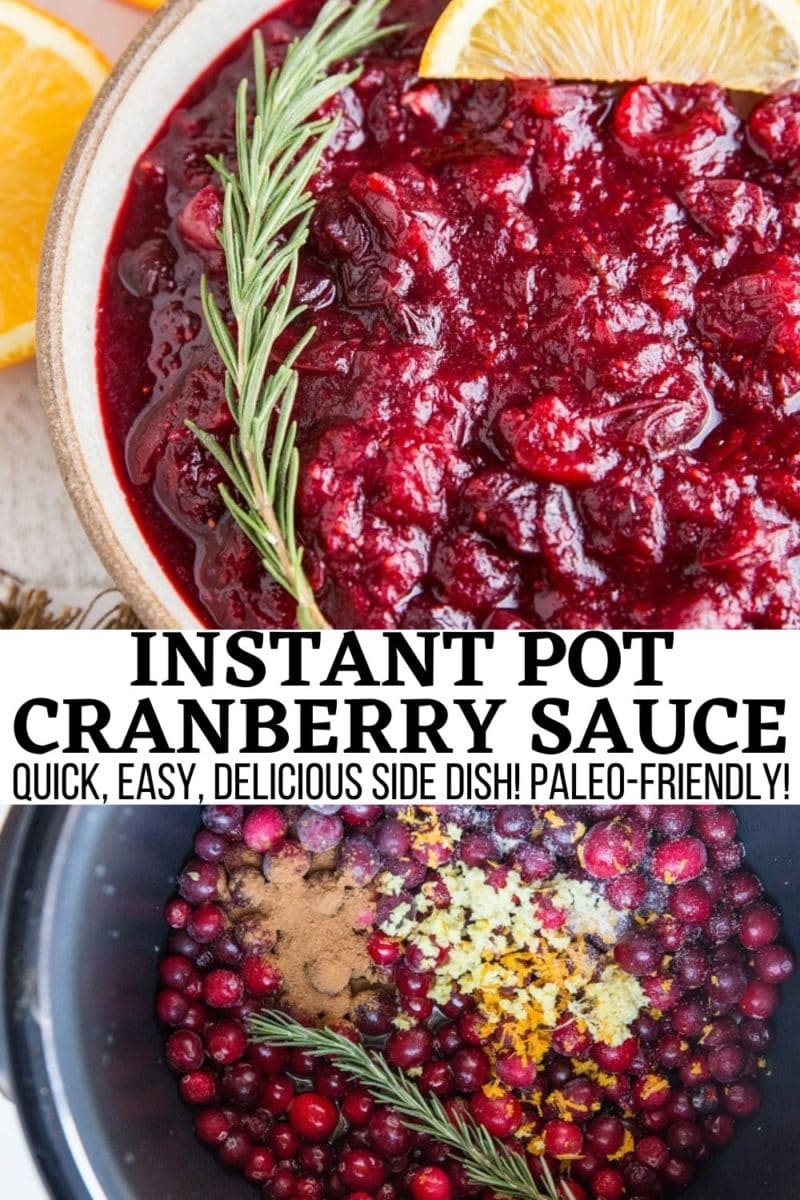 This easy Instant Pot Cranberry Sauce with maple and ginger comes together lightning quickly and is so fresh and flavorful! An amazing condiment for your Thanksgiving turkey, this homemade cranberry sauce is always a crowd-pleaser.