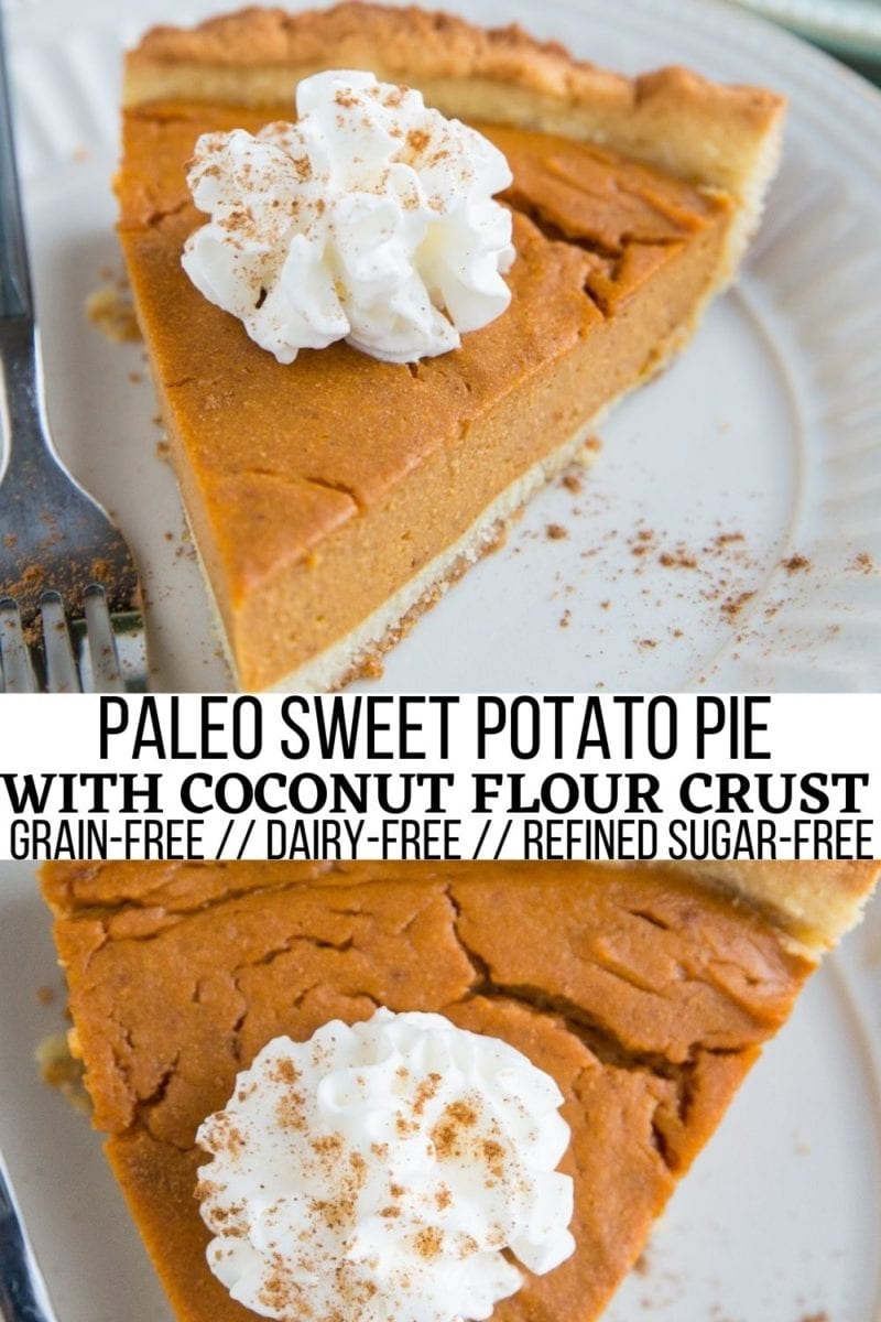 Paleo Sweet Potato Pie - Easy Paleo Sweet Potato Pie with a grain-free crust is a silky, smooth magically spiced perfectly sweet pie. Gluten-free, dairy-free. #pie #sweetpotato #thanksgiving #dessert #grainfree #glutenfree #dairyfree #healthy