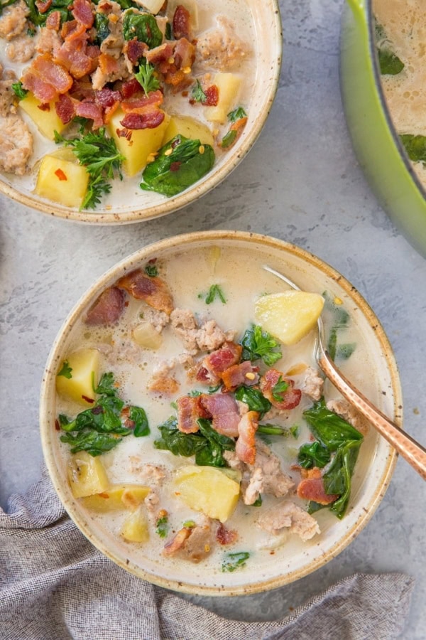 Healthy Dairy-Free Paleo Zuppa Toscana made on the stove top, in the Instant Pot, or Slow Cooker. An easy healthy soup recipe