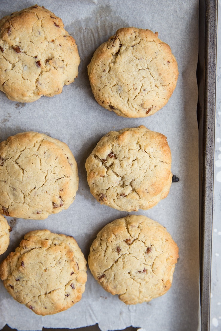 Shortbread cookies on a baking sheet