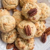 Keto Pecan Shortbread Cookies - no-slice drop shortbread cookies made with almond flour and sugar-free sweetener for a grain-free sugar-free treat