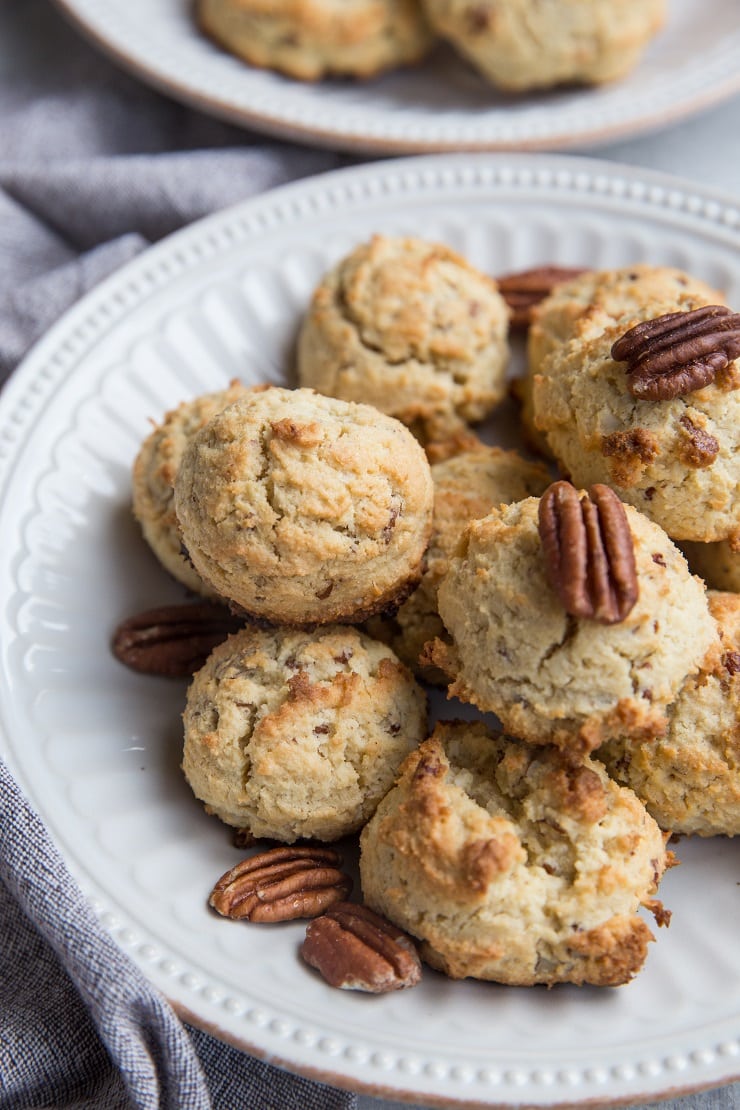 Keto Pecan Shortbread Cookies - grain-free, sugar-free shortbread cookies made with almond flour for a healthier Christmas cookie