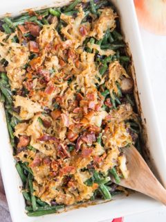 Mediterranean Green Bean Casserole (gluten-free and dairy-free) a unique twist on classic green bean casserole to keep the holidays delicious!