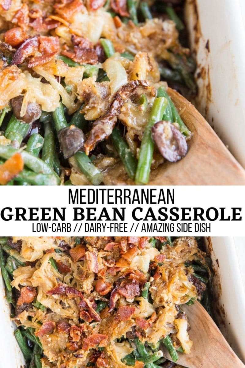 Mediterranean Green Bean Casserole with sun-dried tomatoes and kalamata olives is an incredibly delicious different take on classic green bean casserole. Enjoy it at all your holiday gatherings!