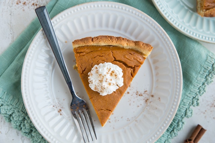 Healthy Sweet Potato Pie recipe made paleo friendly - grain-free, refined sugar-free, dairy-free and delicious. A lovely holiday dessert recipe
