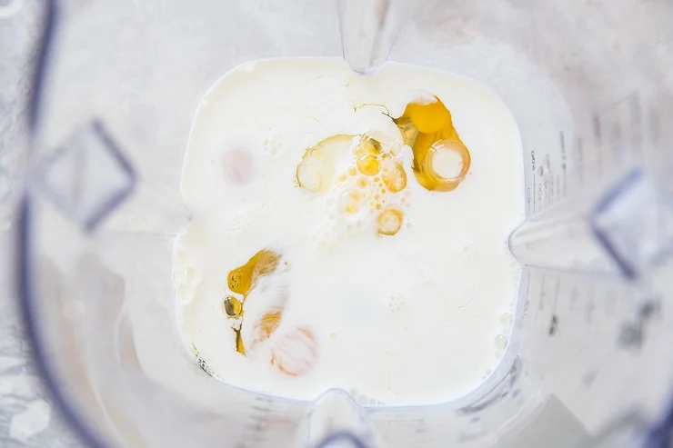 Blend the ingredients for the sweet potato filling in a blender