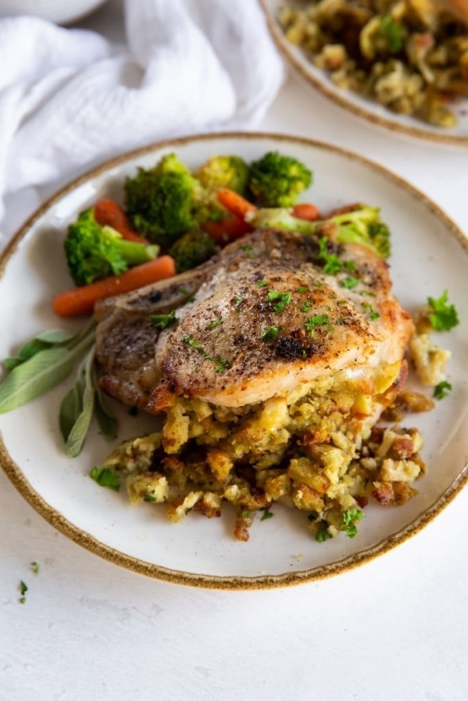 Stuffed Pork Chop using leftover Thanksgiving stuffing