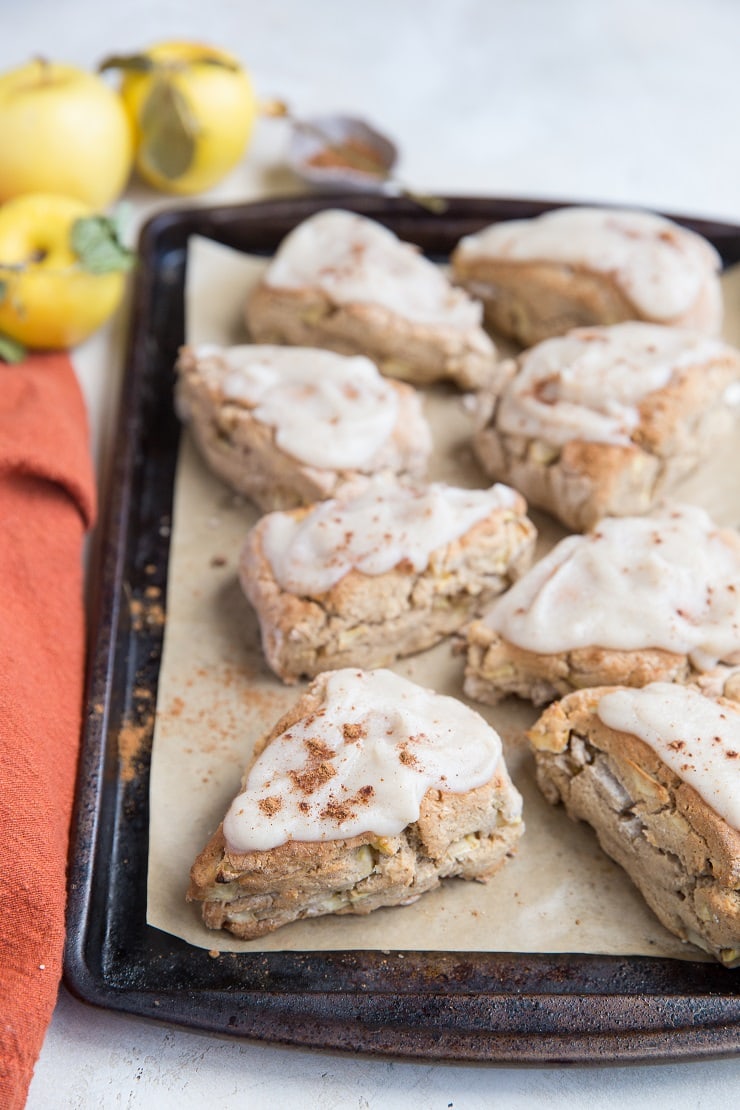 Gluten-Free Vegan Apple Scones - egg-free, dairy-free delicious apple cinnamon scones made vegan friendly.