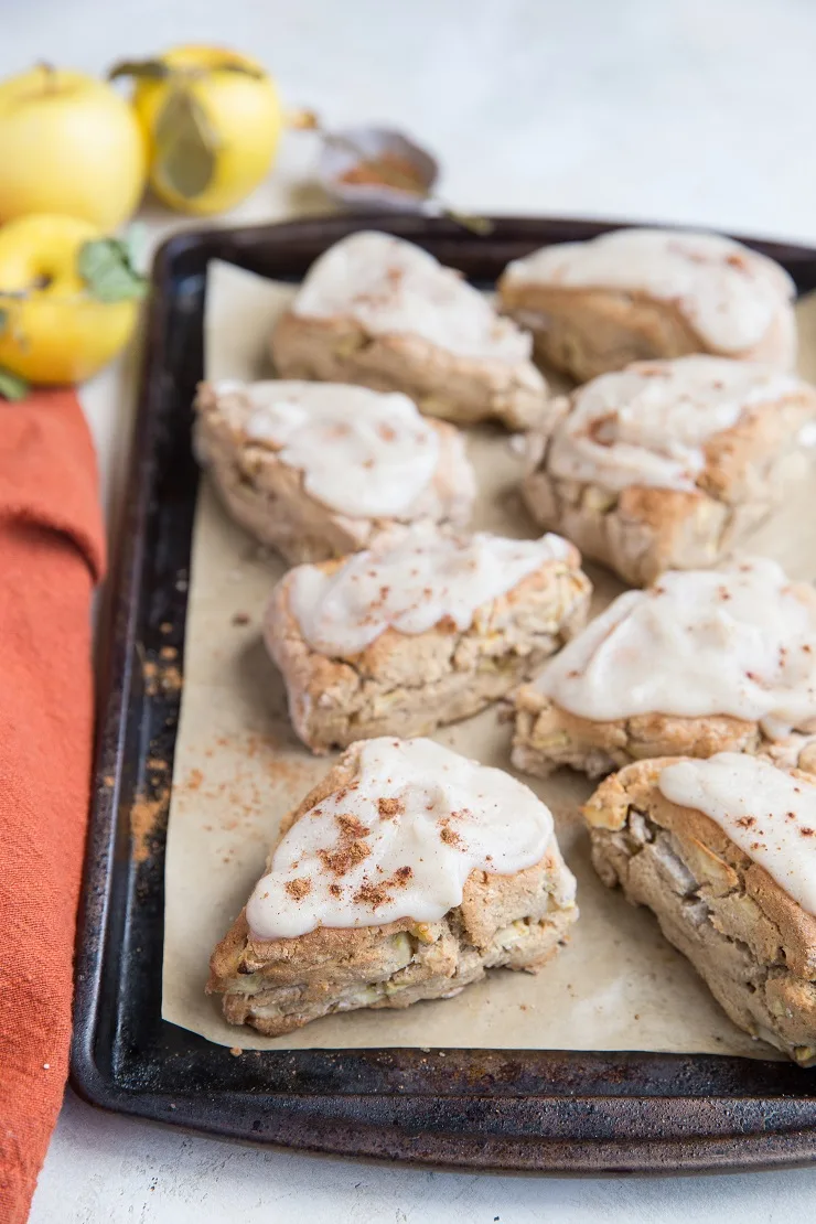 Gluten-Free Vegan Apple Scones - egg-free, dairy-free delicious apple cinnamon scones made vegan friendly.