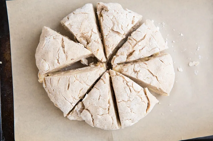 Cut the dough into 8 triangles