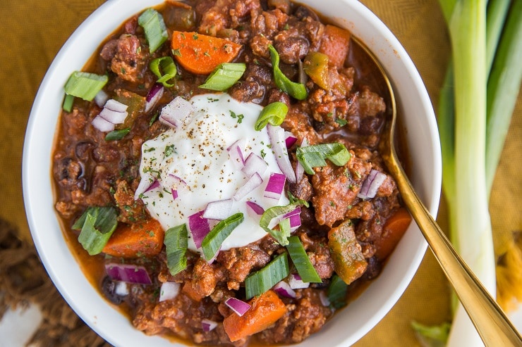 Easy Crock Pot Turkey Chili - made with simple, clean ingredients for a hearty and healthy meal