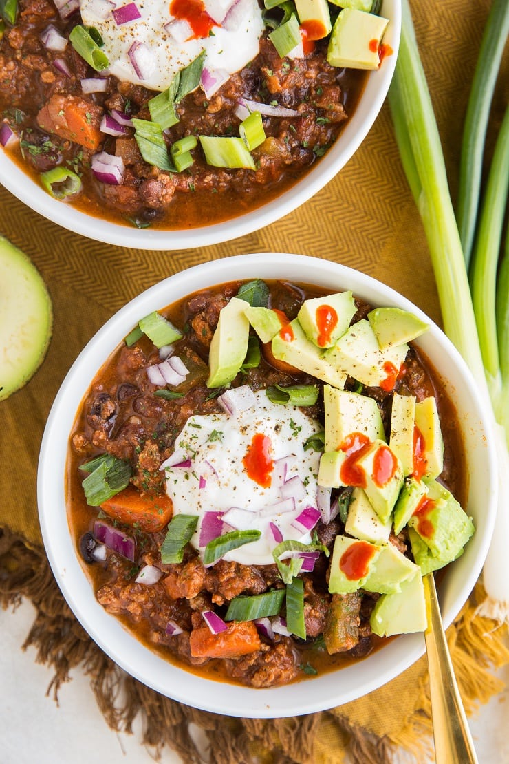 Ground Turkey Chili Crock Pot recipe - easy, quick, healthy dinner recipe