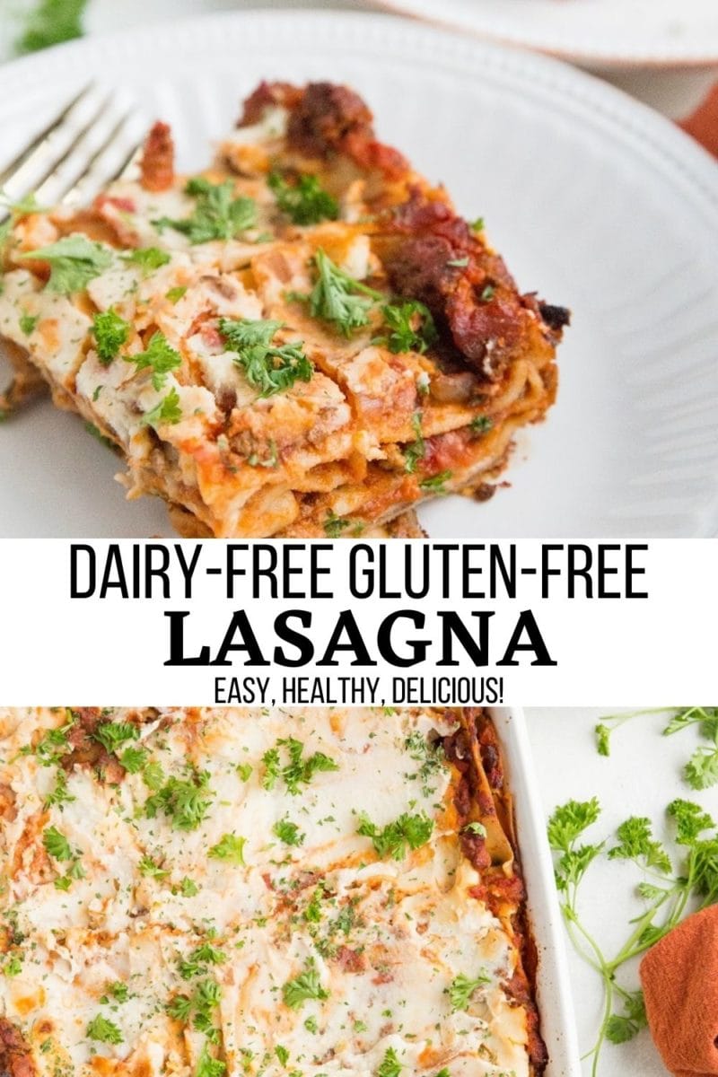 Dairy-Free, Gluten-Free Lasagna Recipe made easy! This straightforward dinner recipe is healthier than classic lasagna, and amazing for sharing!