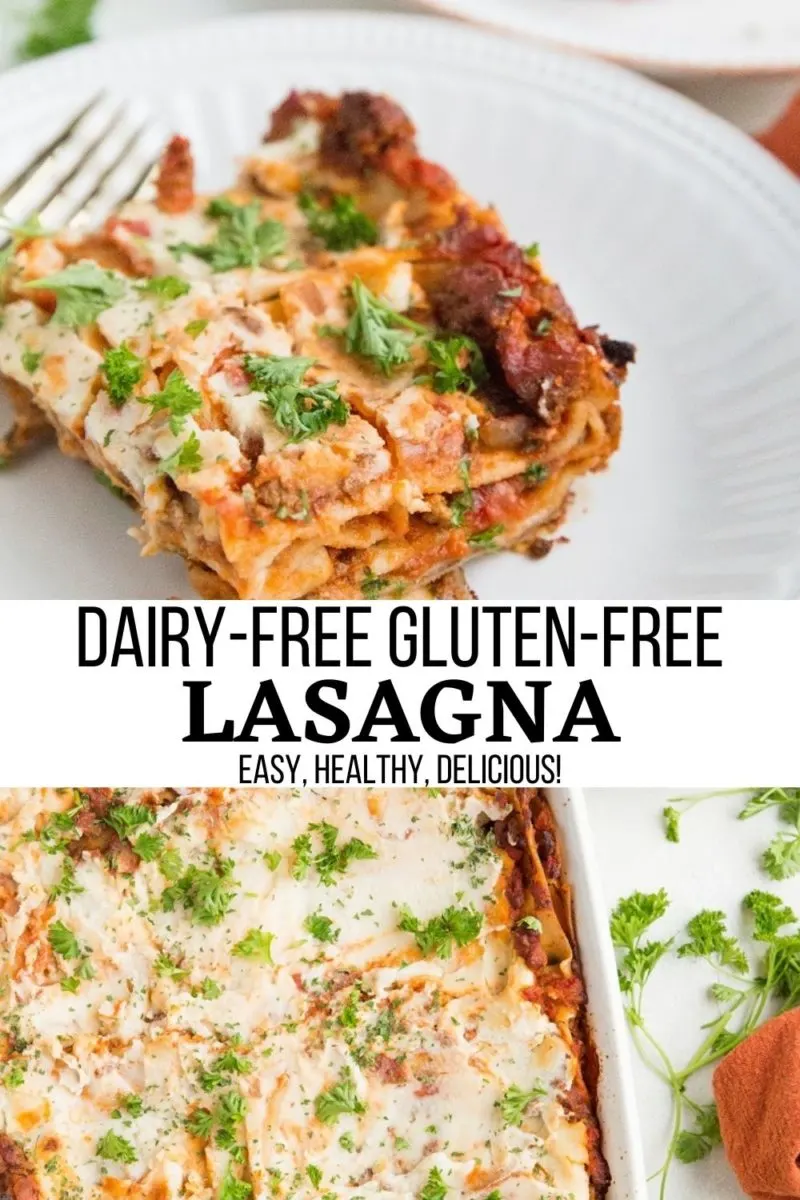 Dairy-Free, Gluten-Free Lasagna Recipe made easy! This straightforward dinner recipe is healthier than classic lasagna, and amazing for sharing!