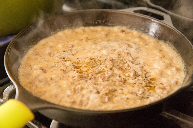 Add the coconut milk and flour and bring the gravy to a full boil