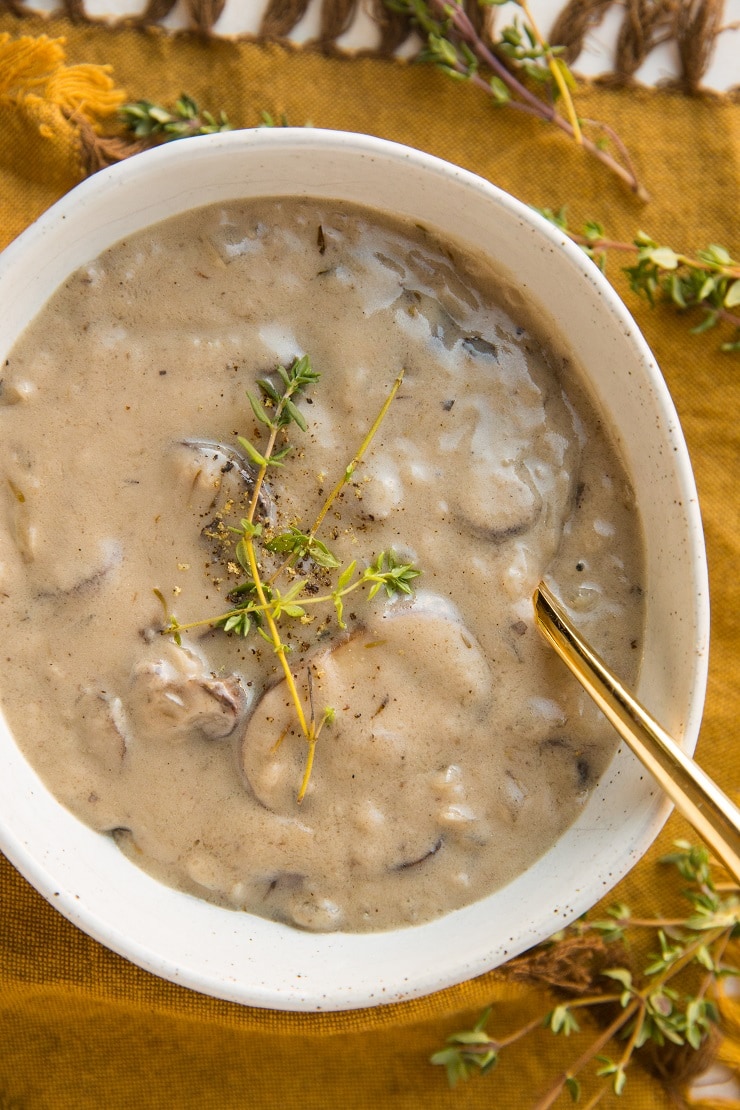 Dairy-Free Cream of Mushroom Soup - gluten-free, thick, rich and delicious. perfect for replacing canned cream of mushroom soup