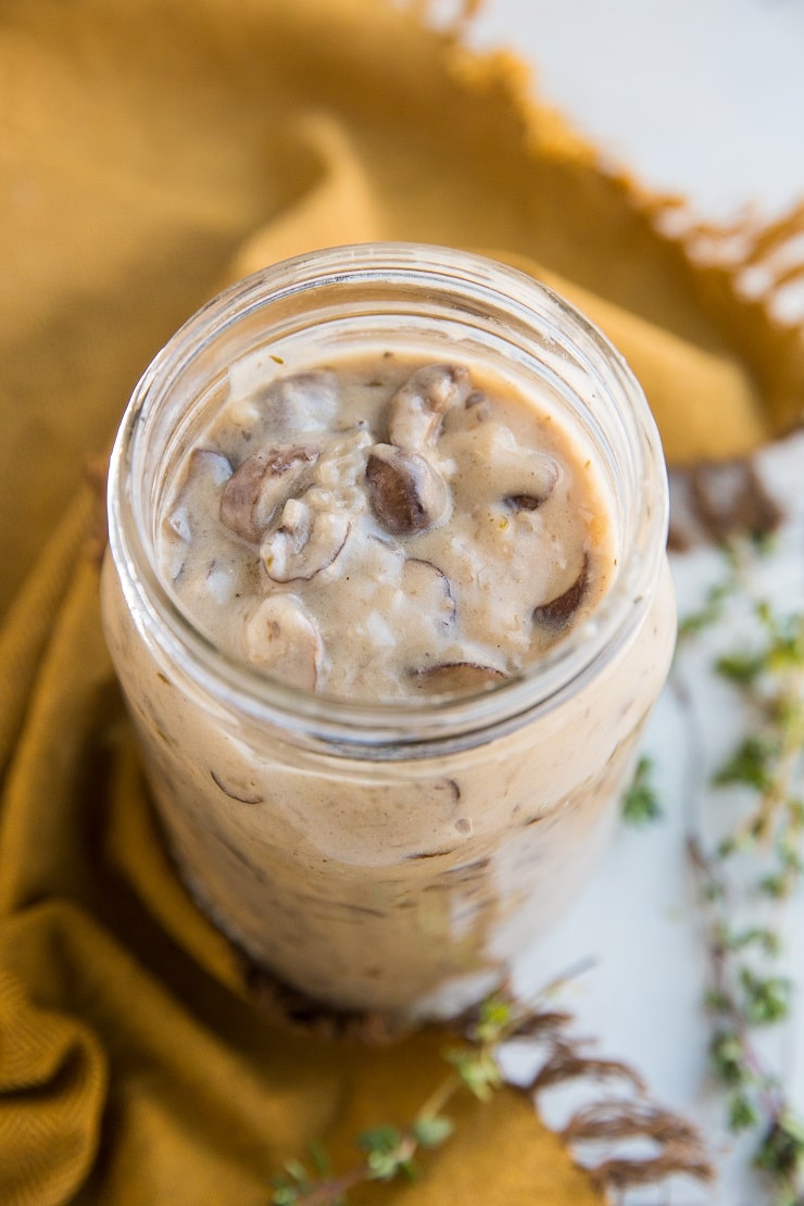 Dairy-Free Condensed Cream of Mushroom Soup - a perfect replacement for canned cream of mushroom soup that is dairy-free and gluten-free.