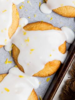 Glazed Keto Lemon Cookies - sugar-free, grain-free, soft and chewy zesty lemon cookies!