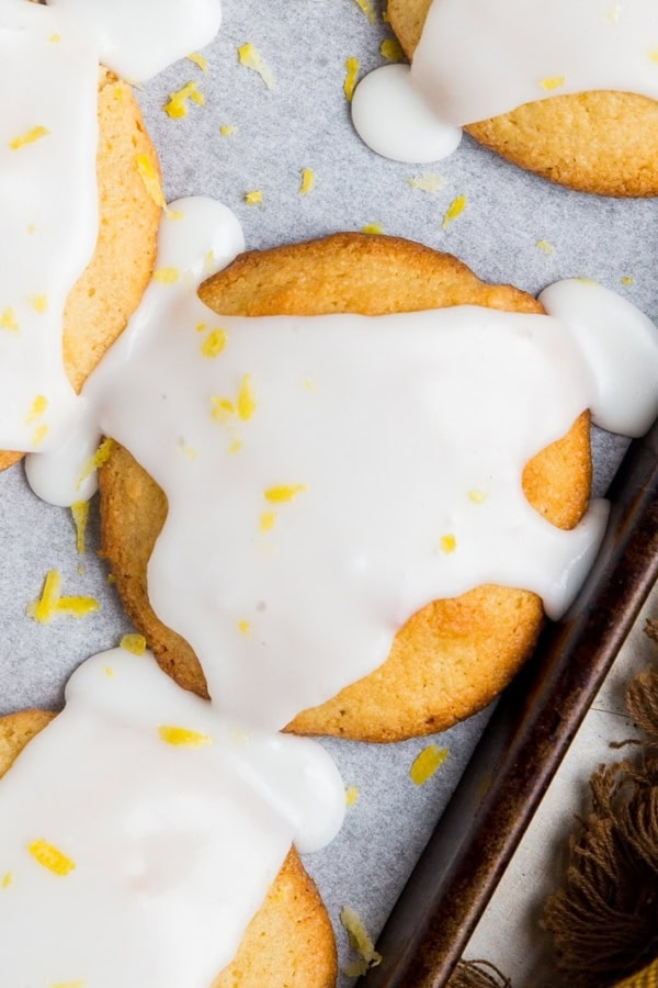 Glazed Keto Lemon Cookies - sugar-free, grain-free, soft and chewy zesty lemon cookies!