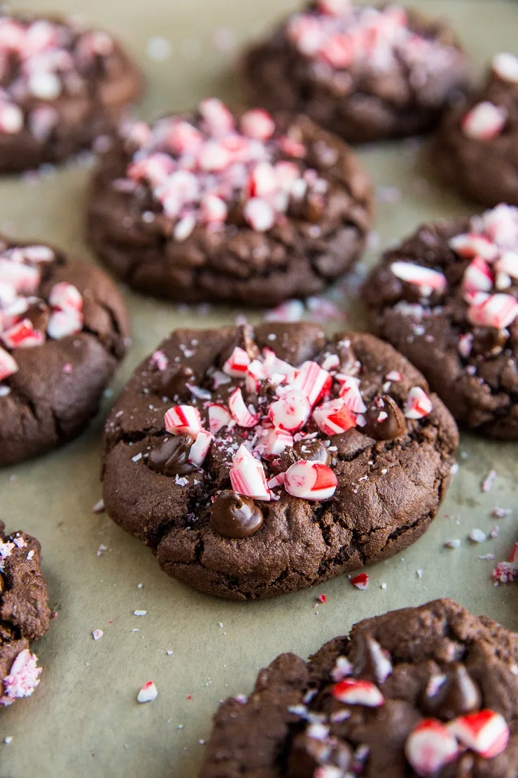 Double Chocolate Gluten-Free Peppermint Chocolate Cookies - a delicious Christmas cookie recipe
