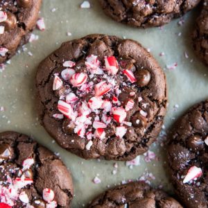 Gluten-Free Double Chocolate Peppermint Cookies are soft and gooey on the inside, crispy around the edges, and a pure joy to share.