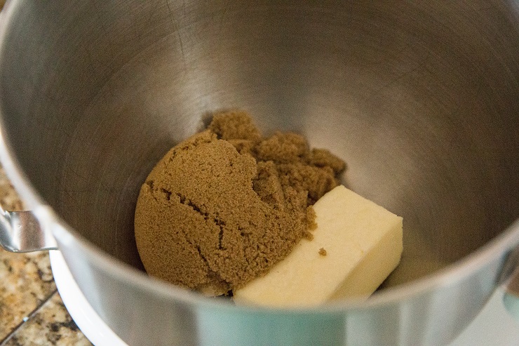 Beat the butter and sugar together in a stand mixer