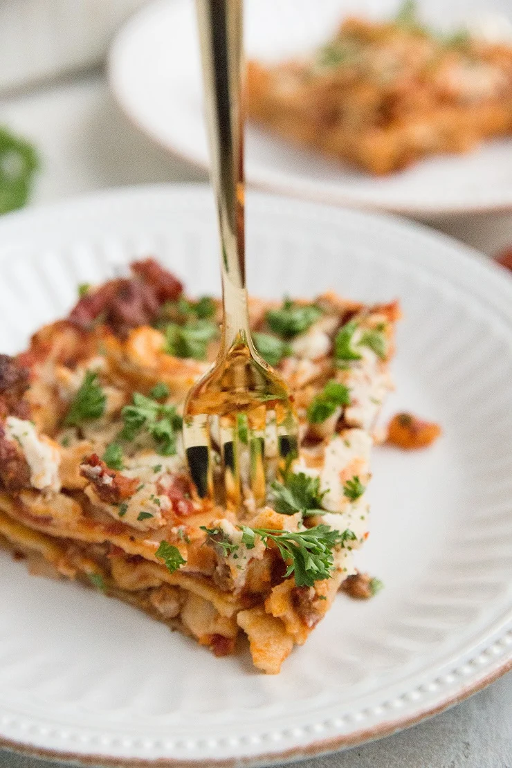 Dairy-Free Gluten-Free Lasagna Recipe - an easily digestible lasagna recipe that is nourishing, comforting and healthful.
