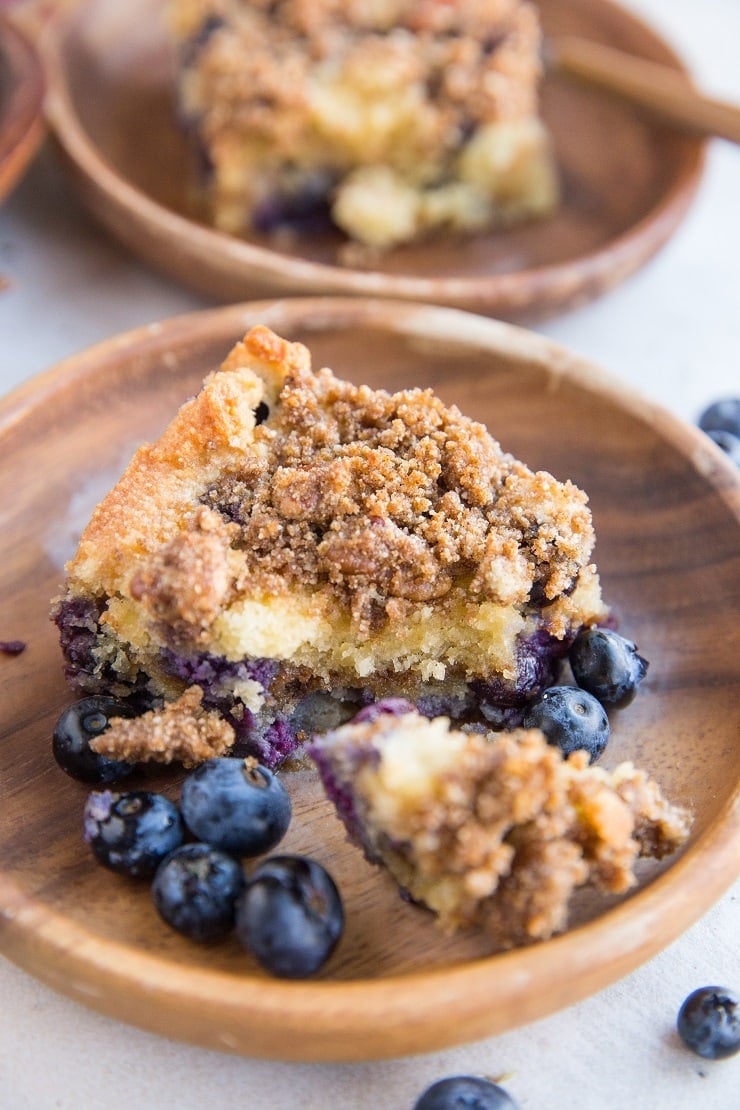 Keto Blueberry Coffee Cake - sugar-free, moist and delicious, grain-free low carb breakfast 