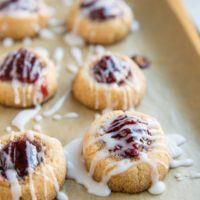 Keto Raspberry Thumbprint Cookies - vegan, no eggs, grain-free, dairy-free, easy to make, delicious!