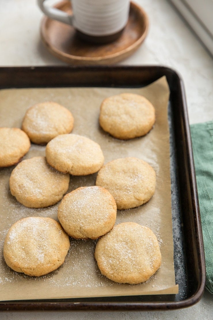 Low-Carb Sugar Cookies made with almond flour. Soft, chewy, easy to make!