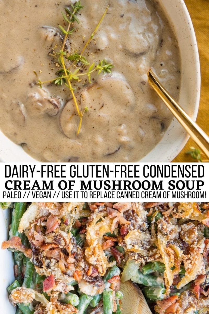 Dairy-Free Paleo Vegan Condensed Cream of Mushroom Soup - use it to replace canned cream of mushroom soup in any recipe!