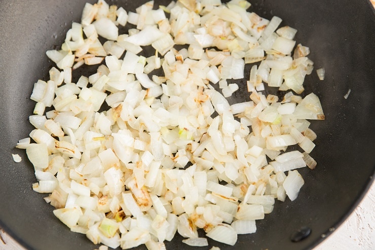 Sauté the onion until brown