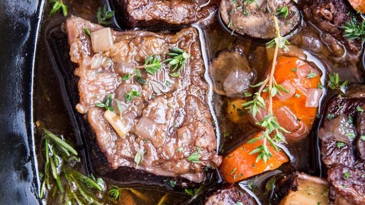Slow Cooker Beef Short Ribs made with tart cherry juice for a rich, flavorful meal! So easy to prepare and incredibly delicious!