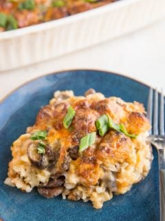 Amazing Tater Tot Casserole with a vegan option