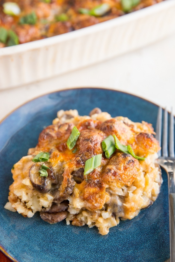 Amazing Tater Tot Casserole with a vegan option
