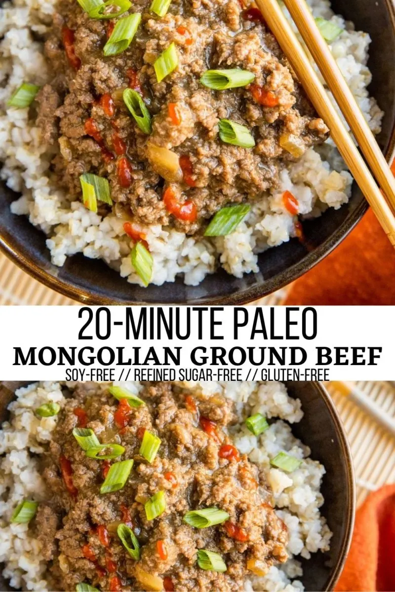 20-Minute Paleo Mongolian Ground Beef - soy-free, refined sugar-free, gluten-free and delicious! A quick and easy dinner recipe