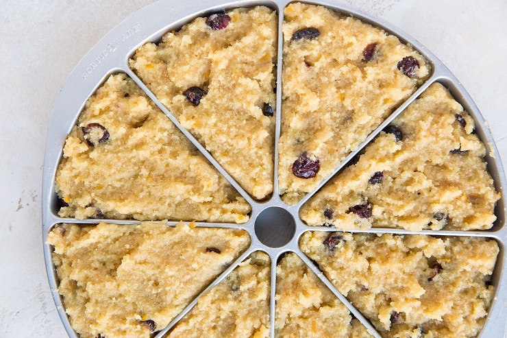 Scone dough in a scone pan