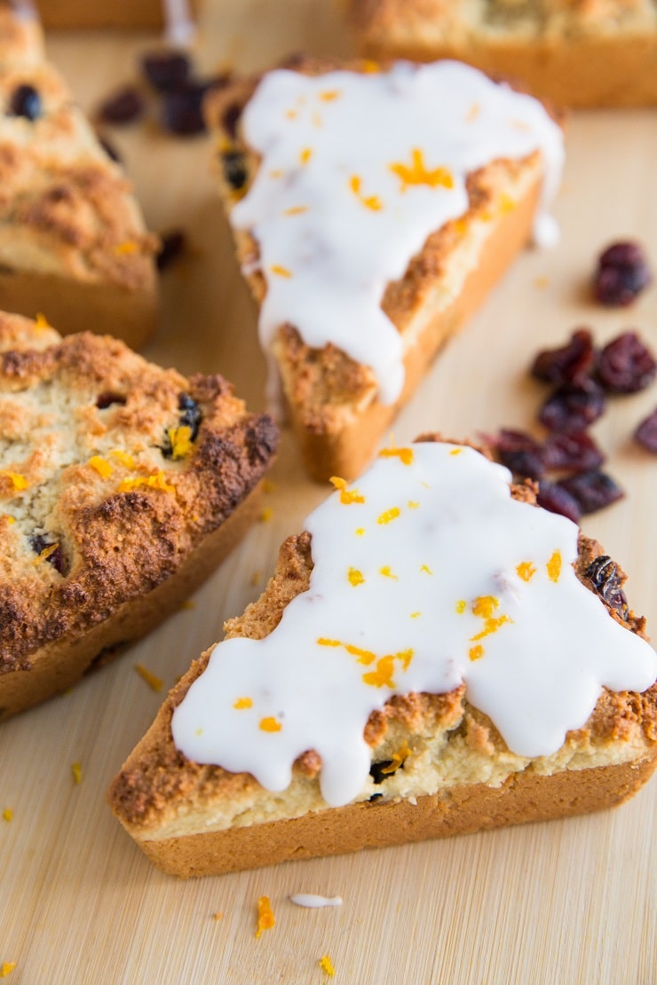 Paleo Vegan Cranberry Orange Scones - grain-free, refined sugar-free, dairy-free and delicious