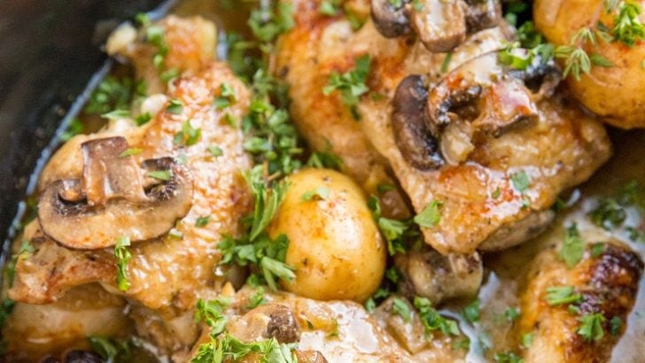 Crock Pot Creamy Mushroom Chicken with Potatoes