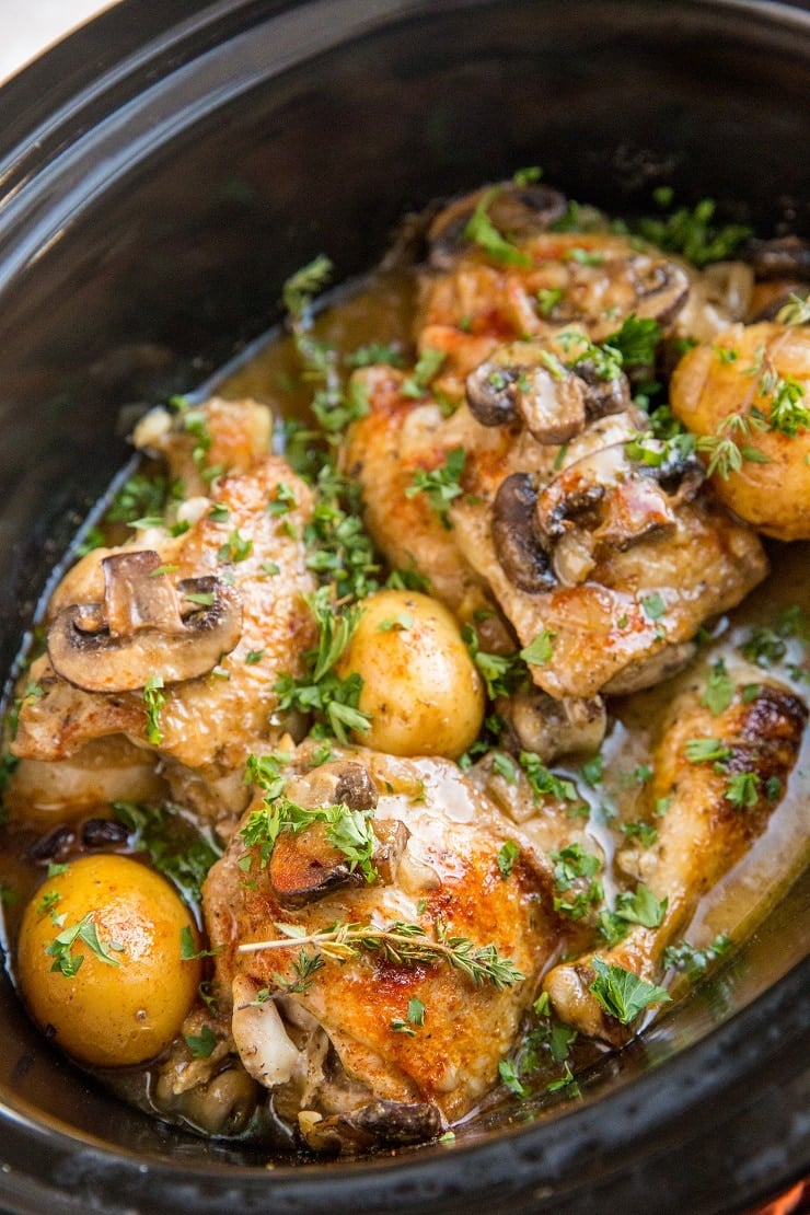 Crock Pot Creamy Mushroom Chicken with Potatoes