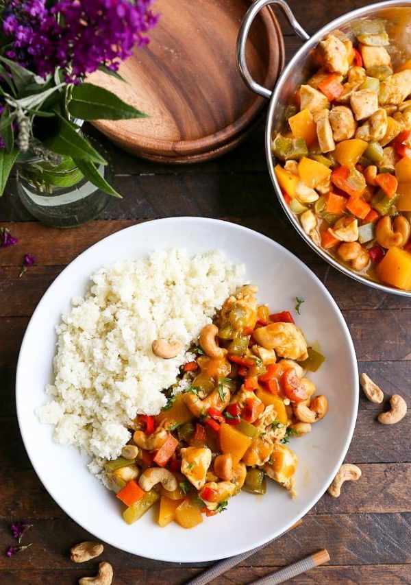 Paleo Mango Cashew Chicken - an easy dinner recipe requiring few ingredients and less than 40 minutes to make!