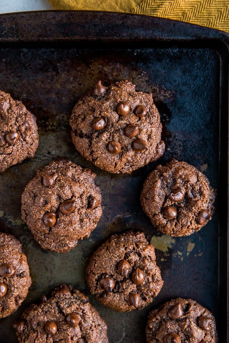 Keto Double Chocolate Chip Cookies - sugar-free, grain-free, delicious chocolate chip cookie recipe